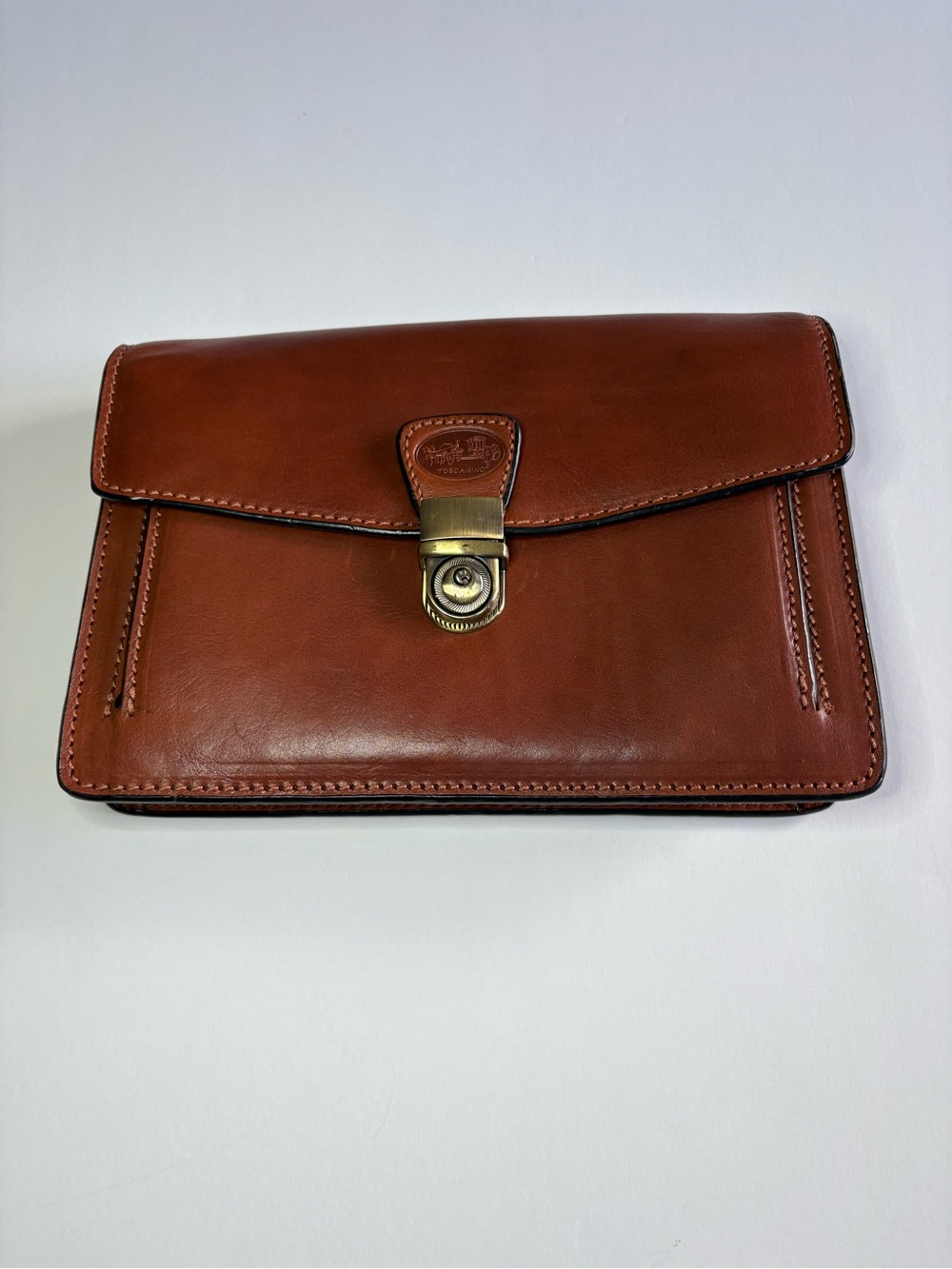 Toscanino Brown Leather Clutch